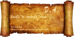 Deák Antónia névjegykártya