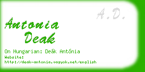 antonia deak business card
