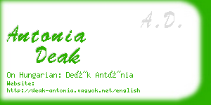 antonia deak business card